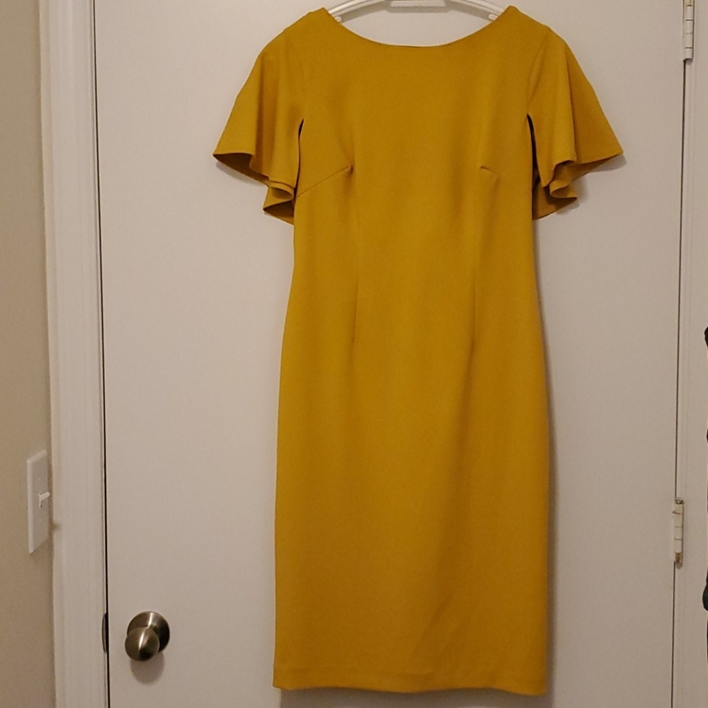 GLAMOUR MUSTARD/YELLOW SEMI FORMAL DRESS